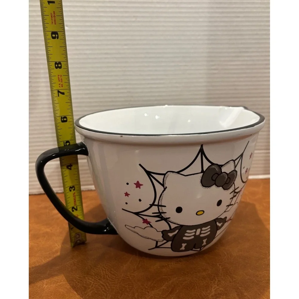 Hello Kitty Sanrio Halloween Skeleton Ceramic Mixing Bowl with Spout and Handle